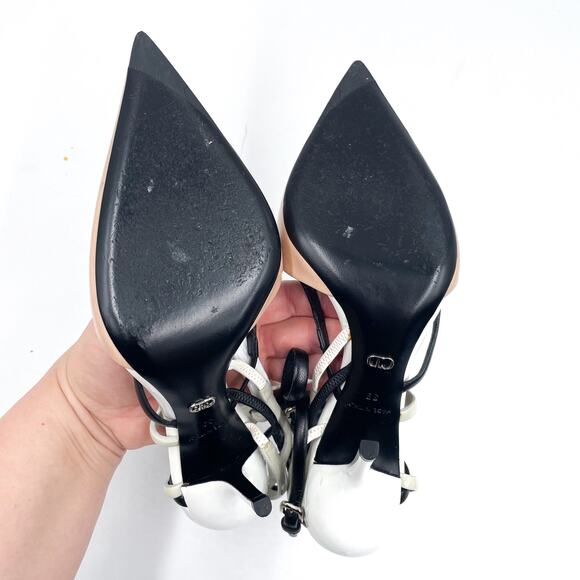 Dior Decli Defile Pumps Raf Simons Beige Leather Strappy Heels Pointed Sz 39 / 9 - Picture 10 of 15
